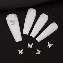 3D Butterfly Nail Charms Metallic Rhinestones for Acrylic Nails Designs