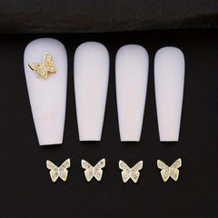 3D Butterfly Nail Charms Metallic Rhinestones for Acrylic Nails Designs