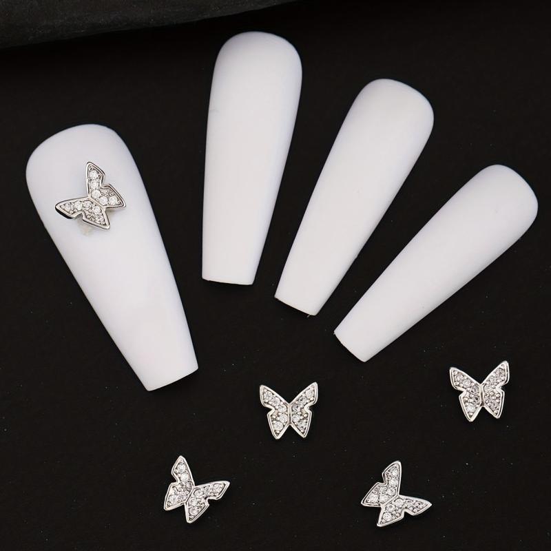 3D Butterfly Nail Charms Metallic Rhinestones for Acrylic Nails Designs