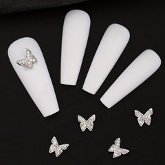 3D Butterfly Nail Charms Metallic Rhinestones for Acrylic Nails Designs