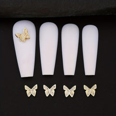 3D Butterfly Nail Charms Metallic Rhinestones for Acrylic Nails Designs