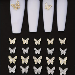 3D Butterfly Nail Charms Metallic Rhinestones for Acrylic Nails Designs
