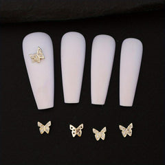 3D Butterfly Nail Charms Metallic Rhinestones for Acrylic Nails Designs