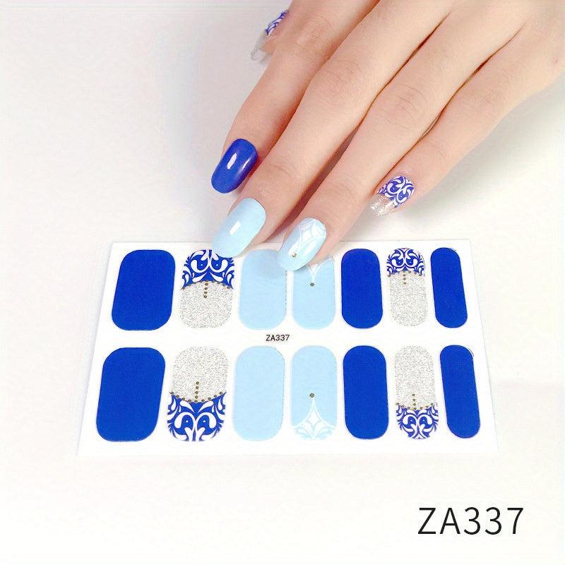 Bronzing Flower Nail Polish Stickers Self Adhesive Decal Strips for Women/Girls