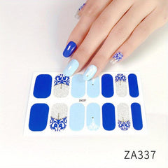 Bronzing Flower Nail Polish Stickers Self Adhesive Decal Strips for Women/Girls