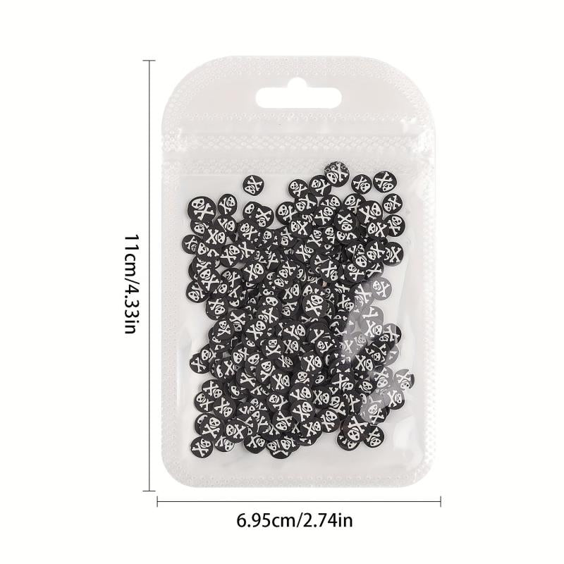 Halloween Nail Art Slice Skull Spider Web Ghost Nail Sequins