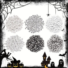 Halloween Nail Art Slice Skull Spider Web Ghost Nail Sequins