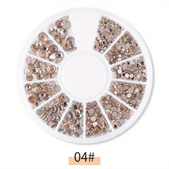 Crystal Nail Art Rhinestone Silver Clear Flat Bottom Mixed Sizes DIY Nail Art