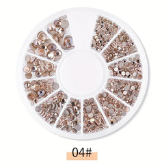 Crystal Nail Art Rhinestone Silver Clear Flat Bottom Mixed Sizes DIY Nail Art