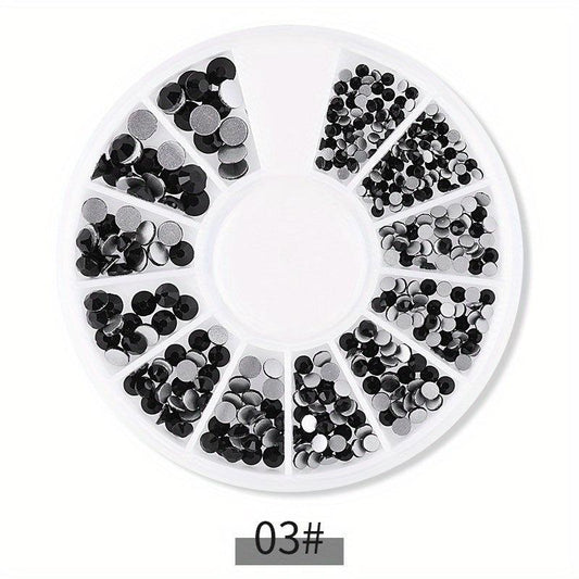 Crystal Nail Art Rhinestone Silver Clear Flat Bottom Mixed Sizes DIY Nail Art