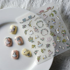 5D Embossed Nail Art Stickers Decals for Nails