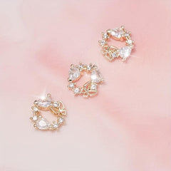 Butterfly Heart Zirconia Wreath Nail Charms DIY