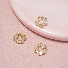 Butterfly Heart Zirconia Wreath Nail Charms DIY