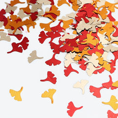 Autumn Ginkgo Leaf Nail Glitter Holographic Flake Set