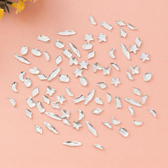 60 Pcs Flat Back Crystal Rhinestones Transparent Glass Gems Nail Art Rhinestones