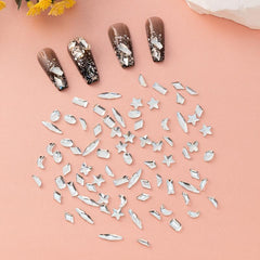60 Pcs Flat Back Crystal Rhinestones Transparent Glass Gems Nail Art Rhinestones