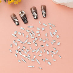 60 Pcs Flat Back Crystal Rhinestones Transparent Glass Gems Nail Art Rhinestones