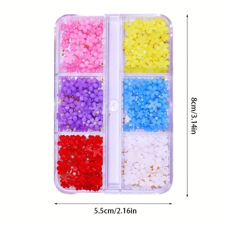 3D Acrylic Flower Nail Art with Rhinestones for Nail Beauty