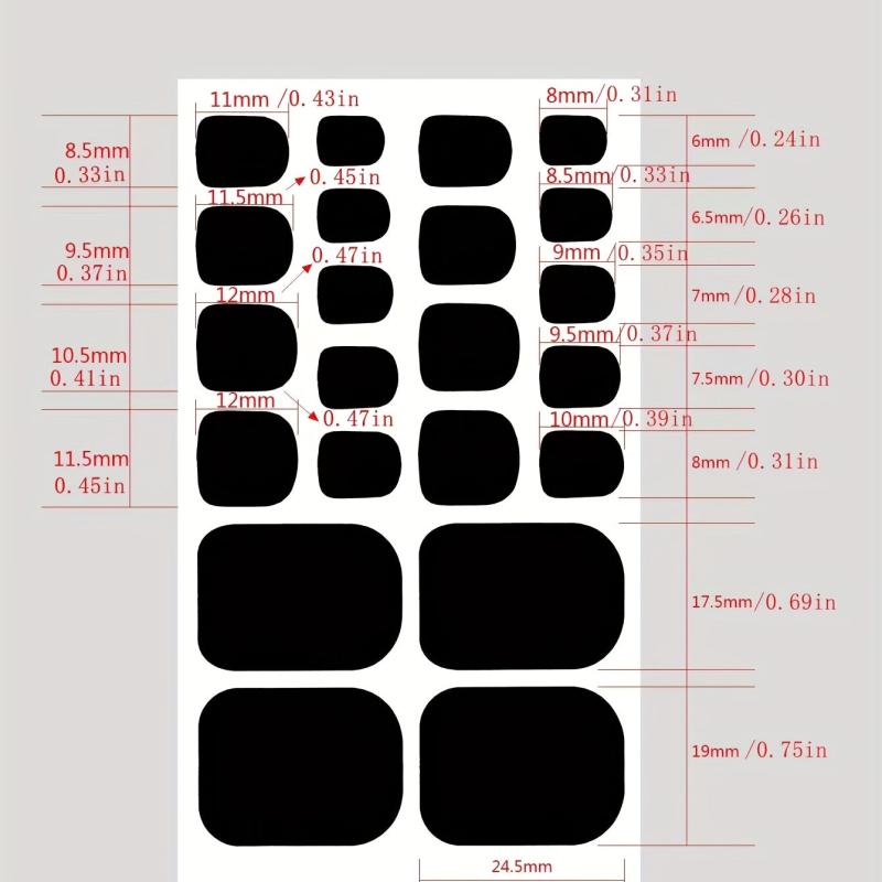 Colorful Toenail Polish Stickers Self Adhesive Decal Strips Pedicure Kit