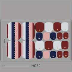 Colorful Toenail Polish Stickers Self Adhesive Decal Strips Pedicure Kit