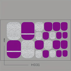 Colorful Toenail Polish Stickers Self Adhesive Decal Strips Pedicure Kit