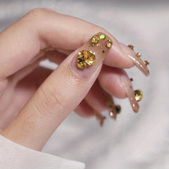 Golden Glass Rhinestone 1440pcs Nail Crystal Stone Strass Glitters