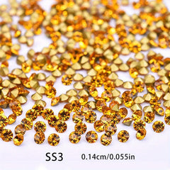 Golden Glass Rhinestone 1440pcs Nail Crystal Stone Strass Glitters