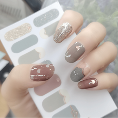Bronzing Glitter Sequins Nail Art Polish Stickers Strips