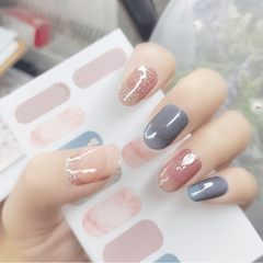 Bronzing Glitter Sequins Nail Art Polish Stickers Strips