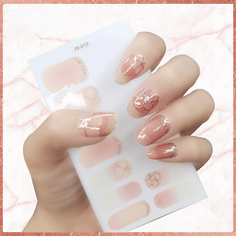 Bronzing Glitter Sequins Nail Art Polish Stickers Strips