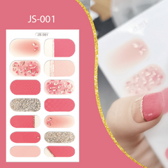 Bronzing Glitter Sequins Nail Art Polish Stickers Strips