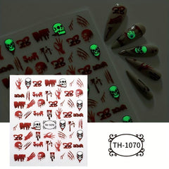 Halloween Nail Art Stickers Pumpkin Spider Witch Skull Ghost Nail Art Decals