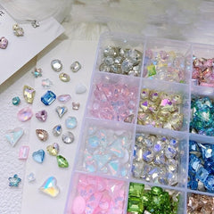 30pcs Pointed Back Glass Nail Art Rhinestones Crystal Gemstones DIY Accessories