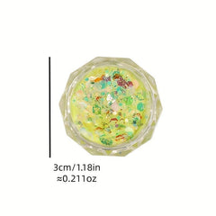 6 Colors Luminous Hexagon Nail Glitters Sequins Flakes