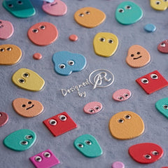 5pcs 5D Cartoon Nail Art Stickers Self Adhesive Decals For DIY