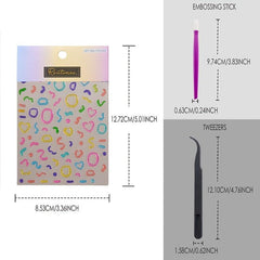 5pcs 5D Cartoon Nail Art Stickers Self Adhesive Decals For DIY