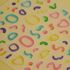 5pcs 5D Cartoon Nail Art Stickers Self Adhesive Decals For DIY