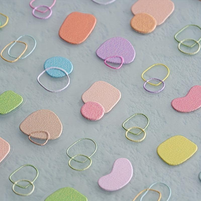 5pcs 5D Cartoon Nail Art Stickers Self Adhesive Decals For DIY