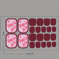 Colorful Gradient Toenail Stickers Self Adhesive Pedicure Kits