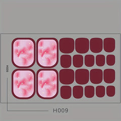 Colorful Gradient Toenail Stickers Self Adhesive Pedicure Kits