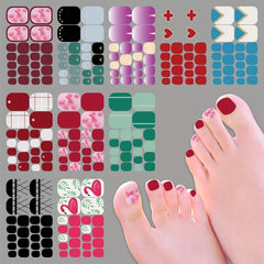 Colorful Gradient Toenail Stickers Self Adhesive Pedicure Kits