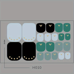 Colorful Gradient Toenail Stickers Self Adhesive Pedicure Kits