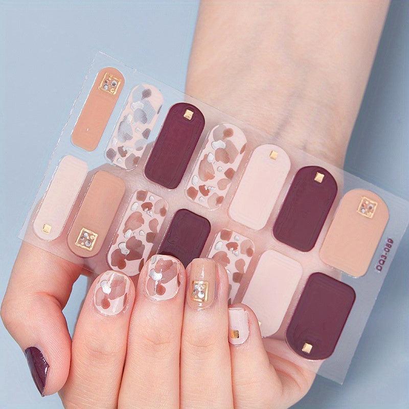 Glitter Sequins Full Wraps Nail Art Polish Stickers Strips