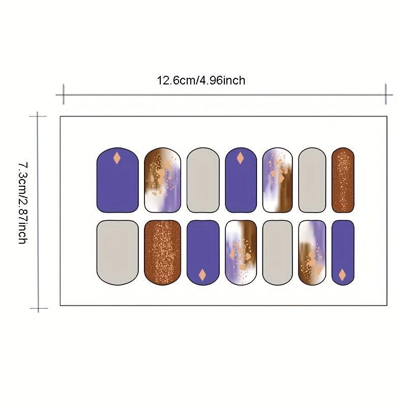 Glitter Sequins Full Wraps Nail Art Polish Stickers Strips