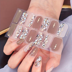Glitter Sequins Full Wraps Nail Art Polish Stickers Strips