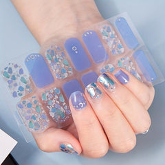 Glitter Sequins Full Wraps Nail Art Polish Stickers Strips