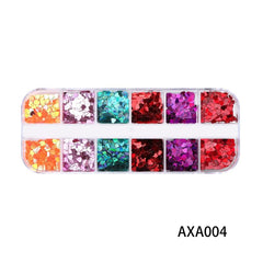 3D Heart Nail Glitter Sequins Holographic Laser Heart Nail Art Stickers