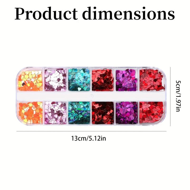 3D Heart Nail Glitter Sequins Holographic Laser Heart Nail Art Stickers