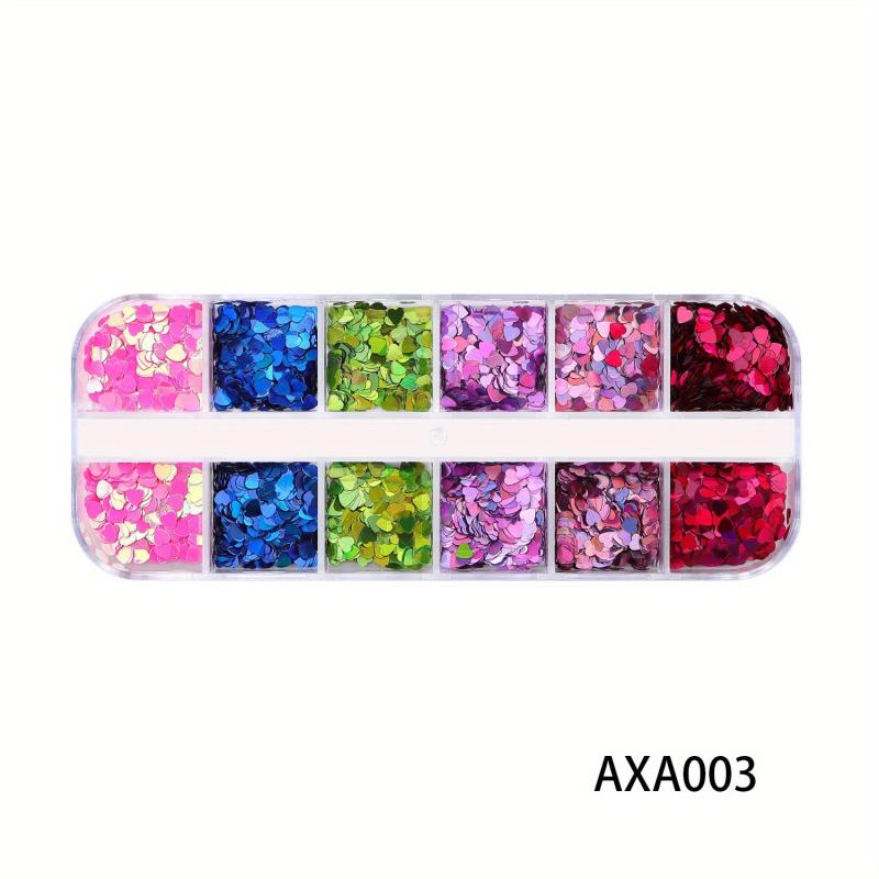 3D Heart Nail Glitter Sequins Holographic Laser Heart Nail Art Stickers