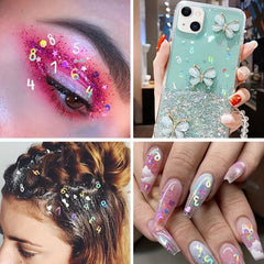 3D Heart Nail Glitter Sequins Holographic Laser Heart Nail Art Stickers